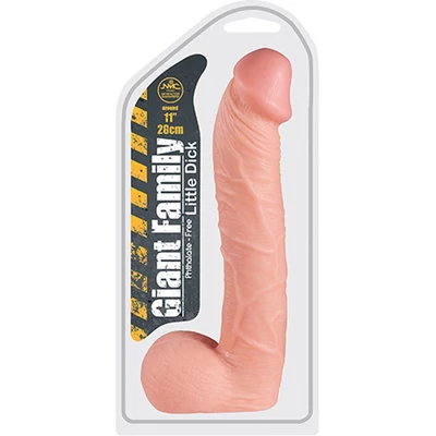 GIANT FAMILY - LITTLE DICK 11" FLESH dildó herékkel
