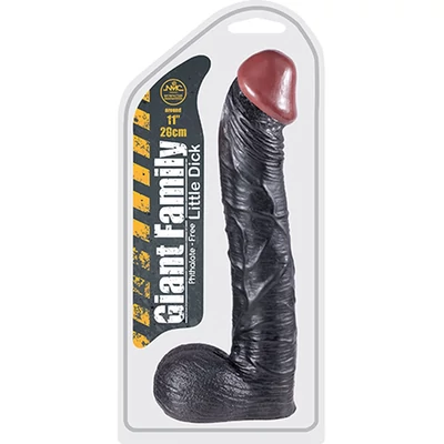 GIANT FAMILY - LITTLE DICK 11" BLACK dildó herékkel