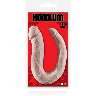 HOODLUM 16" U-SHAPED DONG FLESH kétvégű dildó
