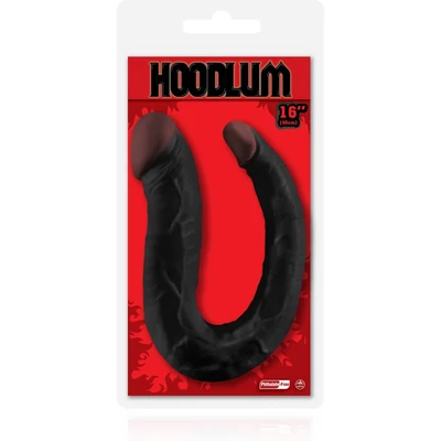 HOODLUM 16" U-SHAPED DONG BLACK kétvégű dildó
