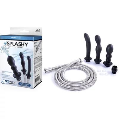 HYDRO SERIES-SPLASHY - 3 BUTT PLUG WITH HOSE KIT intim zuhany