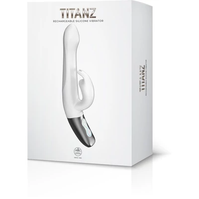 TITANZ 8.5" SILICONE RECHARGEABLE VIBRATOR IN IVORY WHITE csikklóizgatós vibrátor