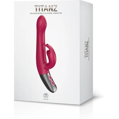 TITANZ 8.5" SILICONE RECHARGEABLE VIBRATOR IN PINK g-pont és csiklóizgató vibrátor