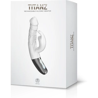 TITANZ 7" SILICONE RECHARGEABLE VIBRATOR IN IVORY WHITE g-pont és csiklóizgató vibrátor