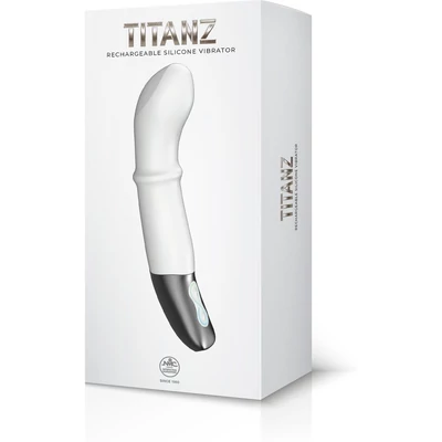 TITANZ 7" SILICONE RECHARGEABLE VIBRATOR IN IVORY WHITE nyelv mozgást utánzó toló funkciós vibrátor