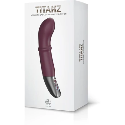 TITANZ 7" SILICONE RECHARGEABLE VIBRATOR IN RUBINE RED nyelv mozgást utánzó toló funkciós vibrátor