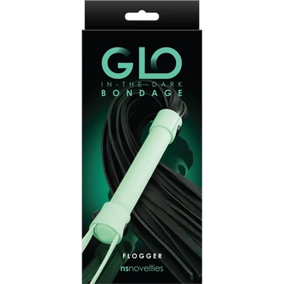 GLO Bondage - Flogger - Green korbács