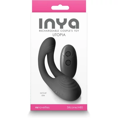 INYA - Utopia - Black vezeték nélküli csikló, hüvely és pénisz stimuláló vibrátor