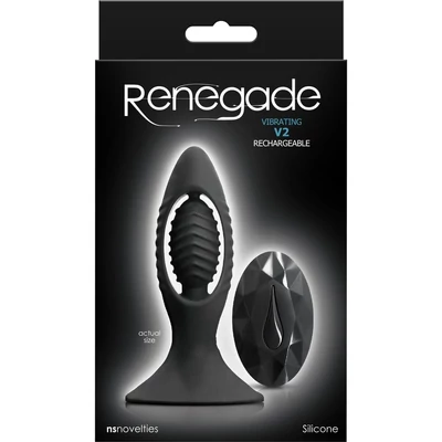 Renegade - V2 - Black vibrátoros fenékdugó