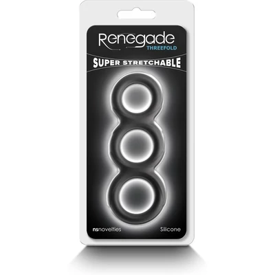 Renegade - Threefold - Black péniszgyűrű szett
