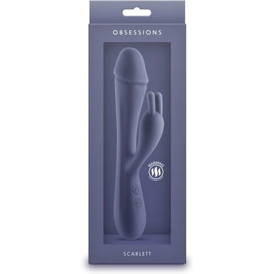 Obsessions - Scarlett - Dark Blue nyuszi formájú csikló és g-pontos vibrátor