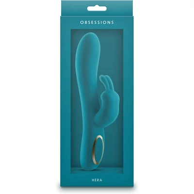 Obsessions - Hera  - Dark Green nyuszi formájú csikló és g-pontos vibrátor