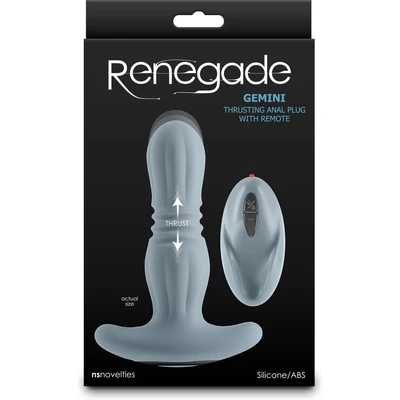 Renegade - Gemini - Gray vibrációs toló funcióval fenékdugó