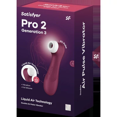 Pro 2 Generation 3 with Liquid Air wine red léghullámos vibrációs csiklóizgató