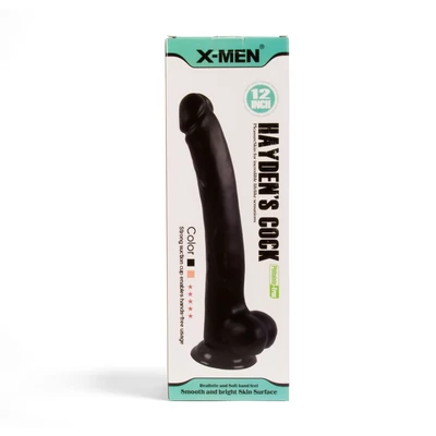X-MEN Hayden’s 12 inch Cock Black dildó herékkel