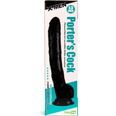 X-MEN Porter's 13 inch Cock Black dildó herékkel