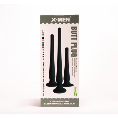 X-MEN Butt Plug Size M Black fenékdugó