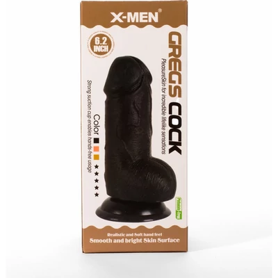 X-MEN Greg's 6.2" Cock Black fenékdugó tapadókoronggal