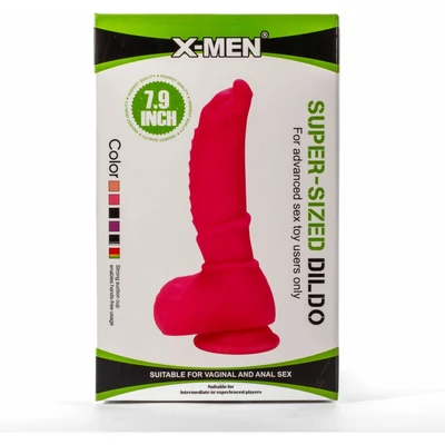 X-Men 7.9" Super Sized dildó Black II  herékkel és tapadókoronggal