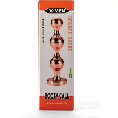 X-Men Secret Shine Booty Call Metal Butt Plug with Gem Gold M fenékdugó