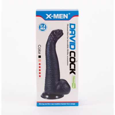 X-MEN David's 12.4" Cock Black I dildó herékkel