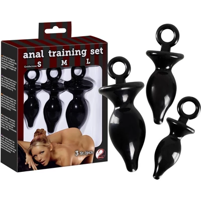 Anal Training fenékdugó szett Black
