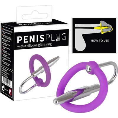 Penis Plug + Silicone Glans Ring húgycső tágító