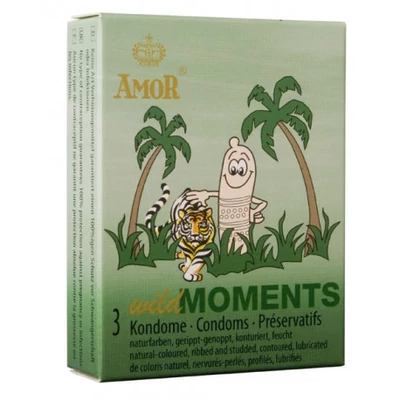 AMOR Wild Moments rücskös óvszer 3 db