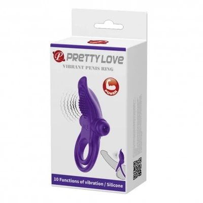 Pretty Love Vibrant Penis Ring Purple vibrátoros péniszgyűrű