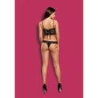 Obsessive Alluria - virágos csipke body (fekete)