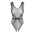 Átlátszó fekete csipkés body masnival B115 S/M/L