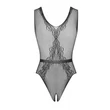 Átlátszó fekete csipkés body masnival B115 S/M/L