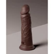 8" Dual Density Silicone Cock Brown
