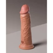 8" Dual Density Silicone Cock Tan