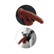 8" Triple Density Cock With Swinging Balls - Brown