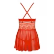Obsessive 838-BAB-3 - pikáns csipkés babydoll tangával (piros) S/M