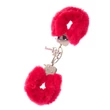 Metal Handcuff bolyhos bilincs (piros)