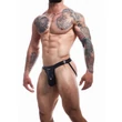 BL4CK by C4M- Ergonomic fekete Jockstrap férfi tanga pántokkal M