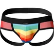 C4M-Mixed Jockstrap-Rainbow-Férfi tanga pántokkal M