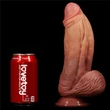 10" Dual-layered Silicone Nature Cock Brown dildó herékkel