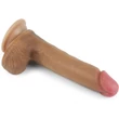 8'' Dual layered Platinum Silicone Cock Brown dildó herékkel