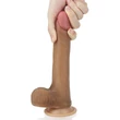 8'' Dual layered Platinum Silicone Cock Brown dildó herékkel