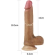 8'' Dual layered Platinum Silicone Cock Brown dildó herékkel