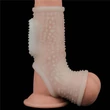 Vibrating Drip Knights Ring with Scrotum Sleeve (White) pénisz és heregyűrű