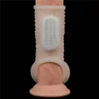 Vibrating Drip Knights Ring with Scrotum Sleeve (White) pénisz és heregyűrű