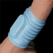 Vibrating Spiral Knights Ring Blue vibrátoros péniszgyűrű
