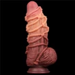 9.5'' Dual layered Platinum Silicone Cock with Rope dildó herékkel