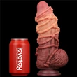 9.5'' Dual layered Platinum Silicone Cock with Rope dildó herékkel