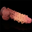 9.5'' Dual layered Platinum Silicone Cock with Rope dildó herékkel