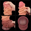 9.5'' Dual layered Platinum Silicone Cock with Rope dildó herékkel